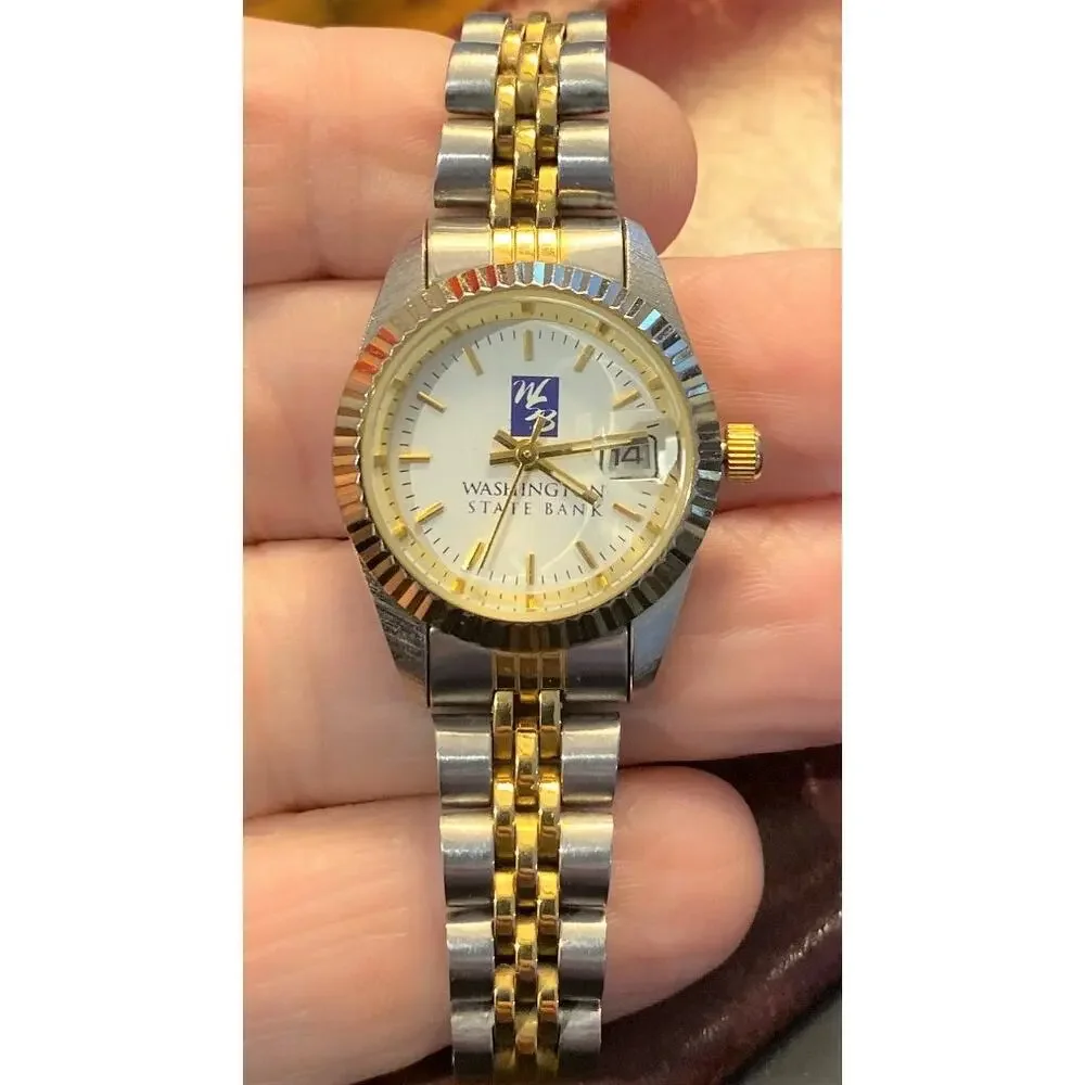 Women's 23mm Two Tone Washington State Bank Watch, Presidential style